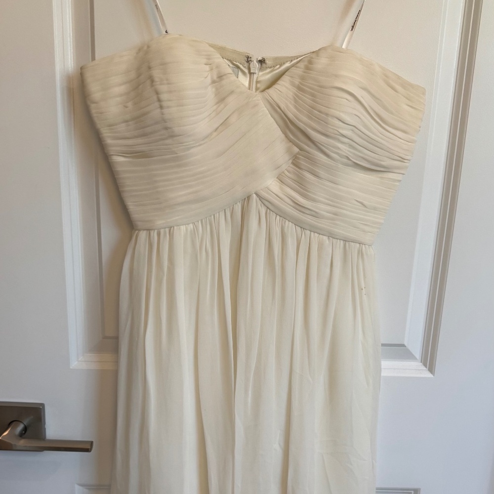 Donna Morgan White strapless chiffon dress